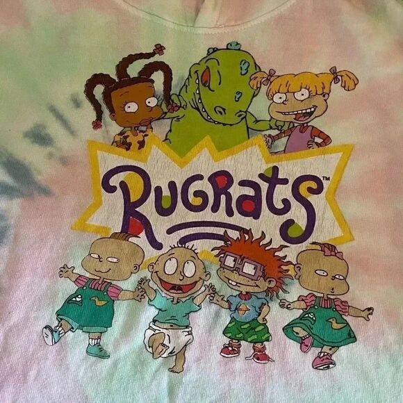 Rugrats Tie-Dye Nickelodeon HOODIE Multicolor Soft Kangaroo Pocket SZ XL #1302 - Picture 8 of 12